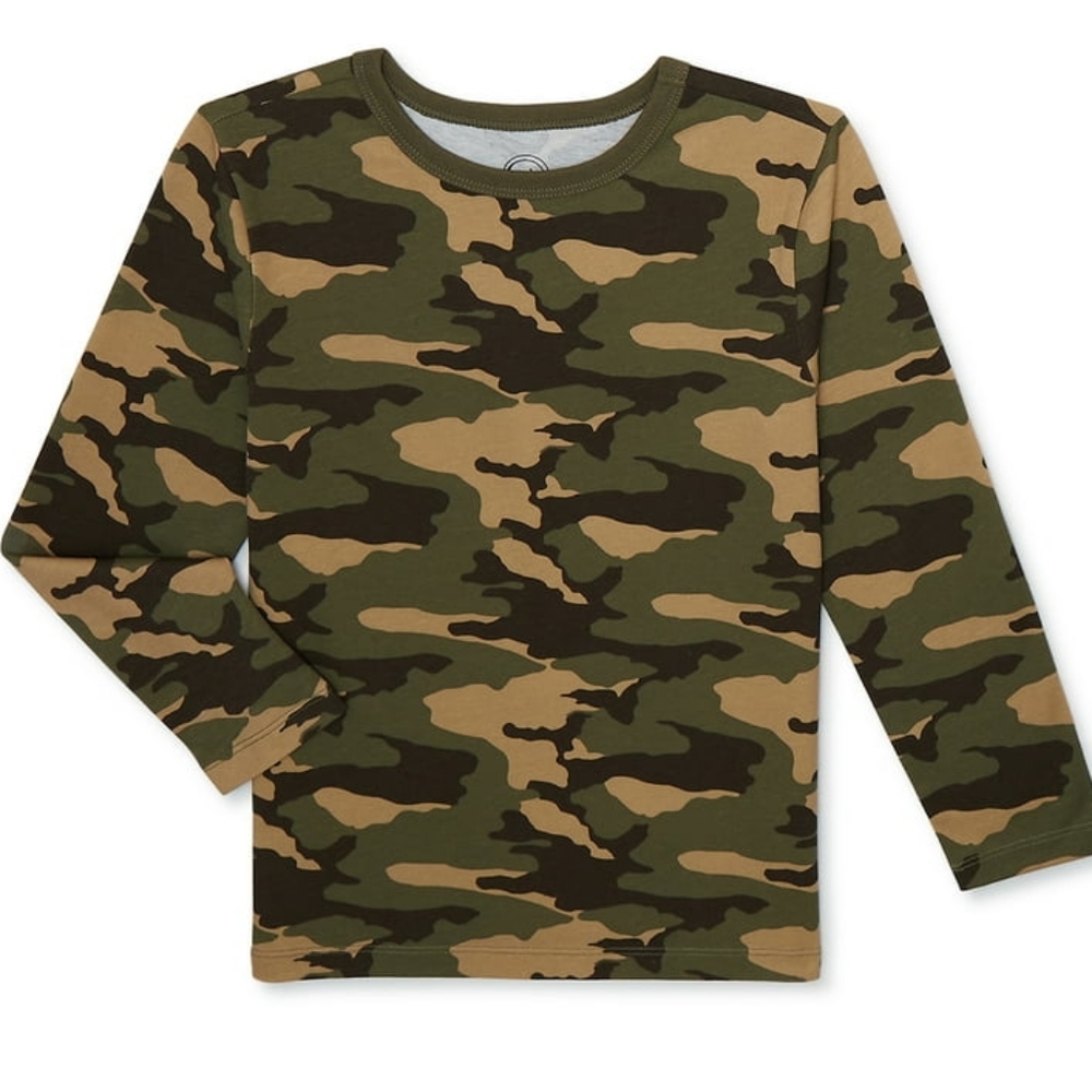 Wonder Nation Boys 14 - 16 XL/XG Long Sleeve Camo T- Shirt